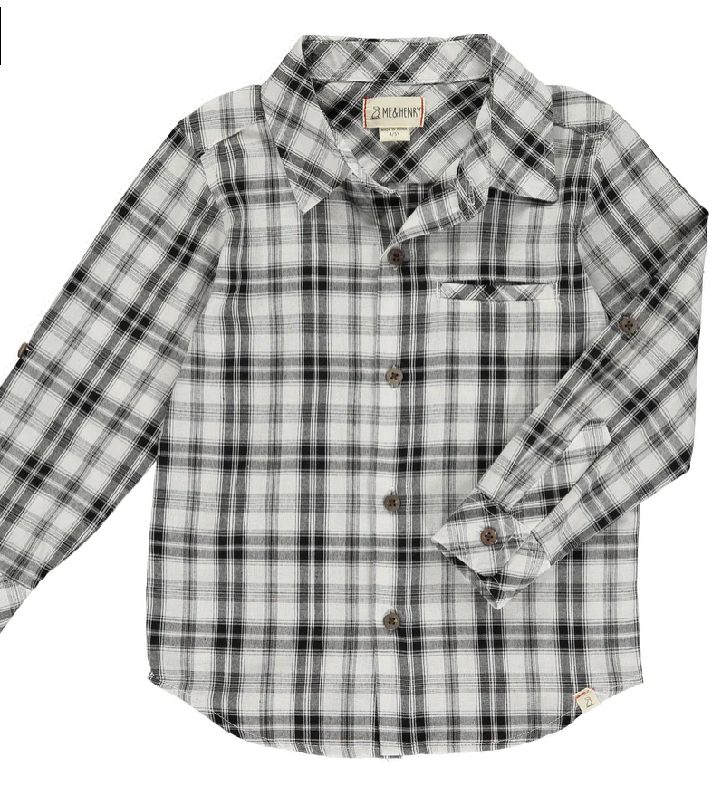 Plaid Woven Shirt (Black/White)