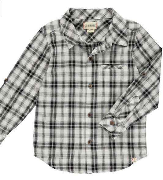 Plaid Woven Shirt (Black/White)