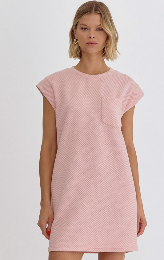 Blush Textured Mini-Dress