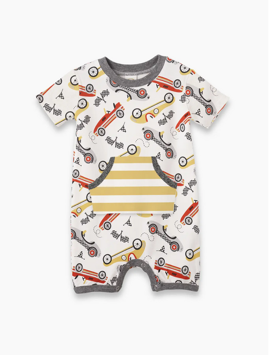 Baby Boy Speed Racer Bamboo Shortie Romper