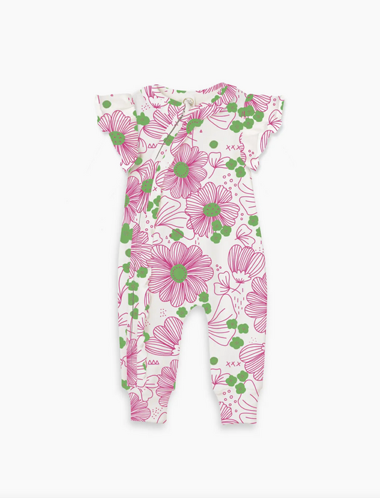 Baby Girl Dream Garden Bamboo Zipper Romper