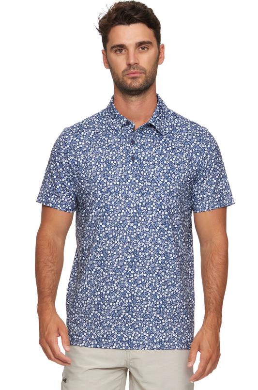 Cobbtown Floral Print Performance Polo