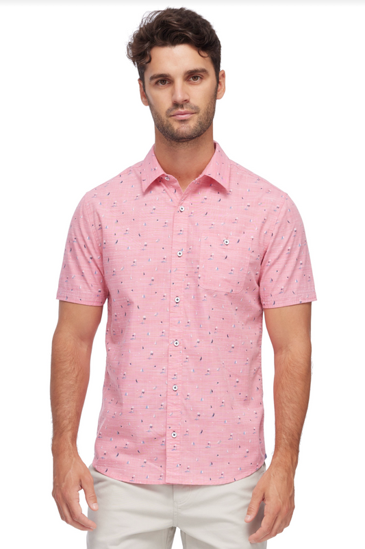 Apex Palm Print Slub Shirt