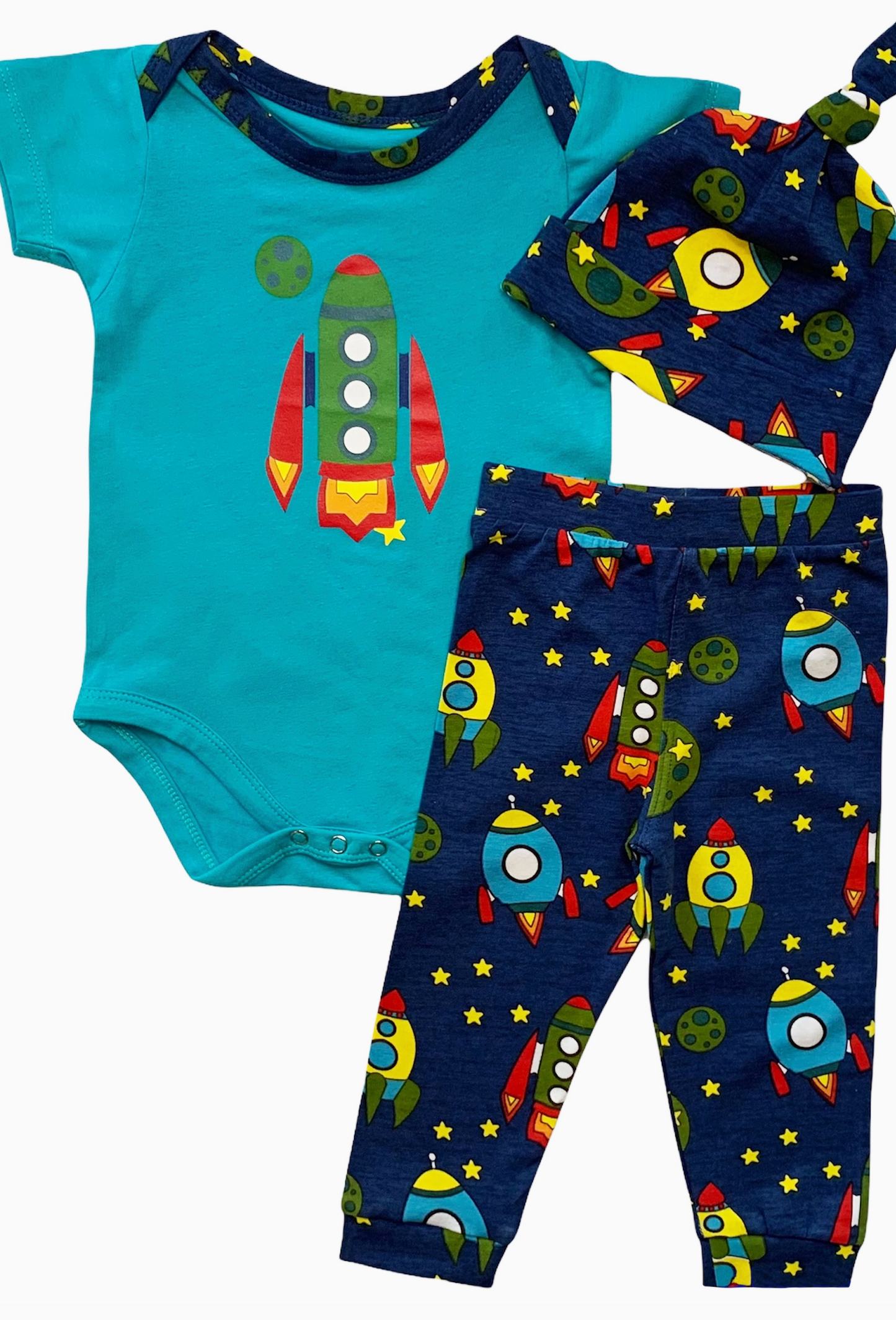 Baby Boys Layette Space Ship 3pc Gift Set