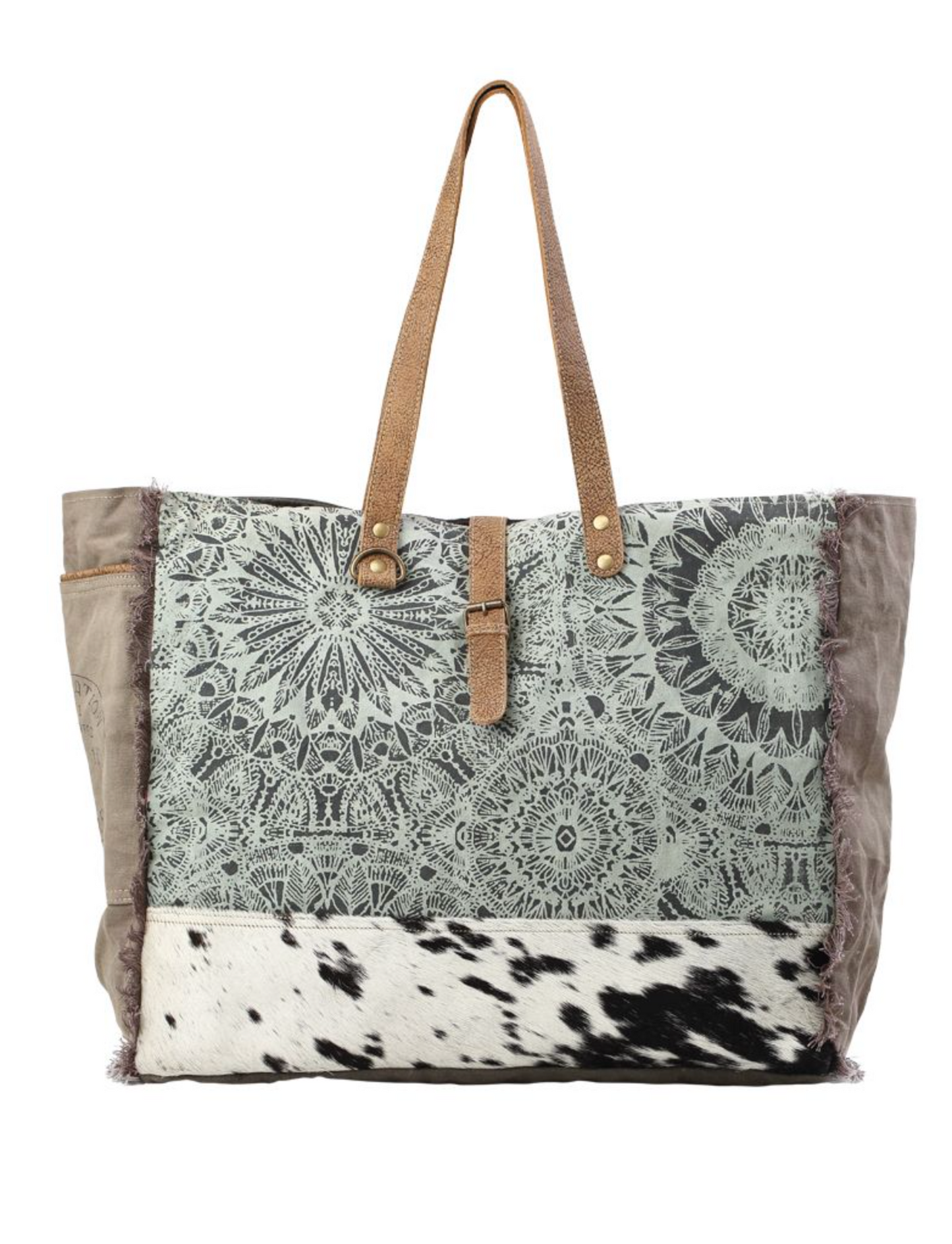 Green Floral Print Weekender Bag