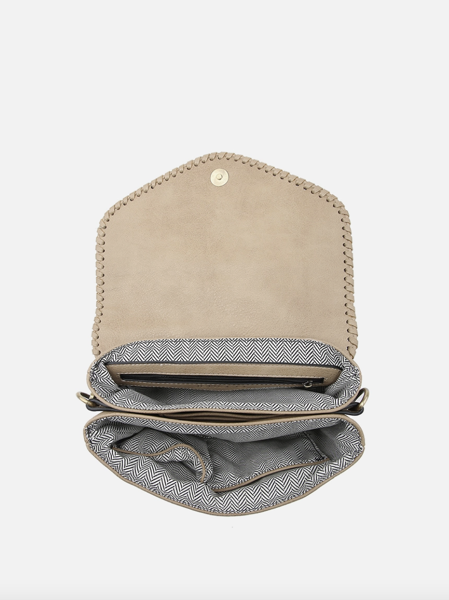 Sloane Faux Canvas Flapover Crossbody