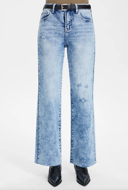 Snowdreams Wide Leg Jeans, Raw Hem