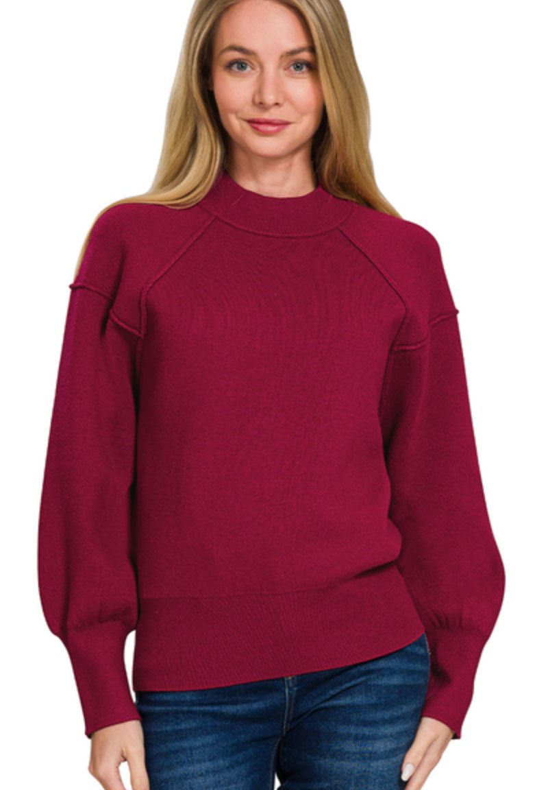 Viscose Mock Neck Sweater