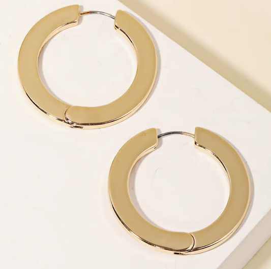 Circle Latch Hoop Earrings, Gold