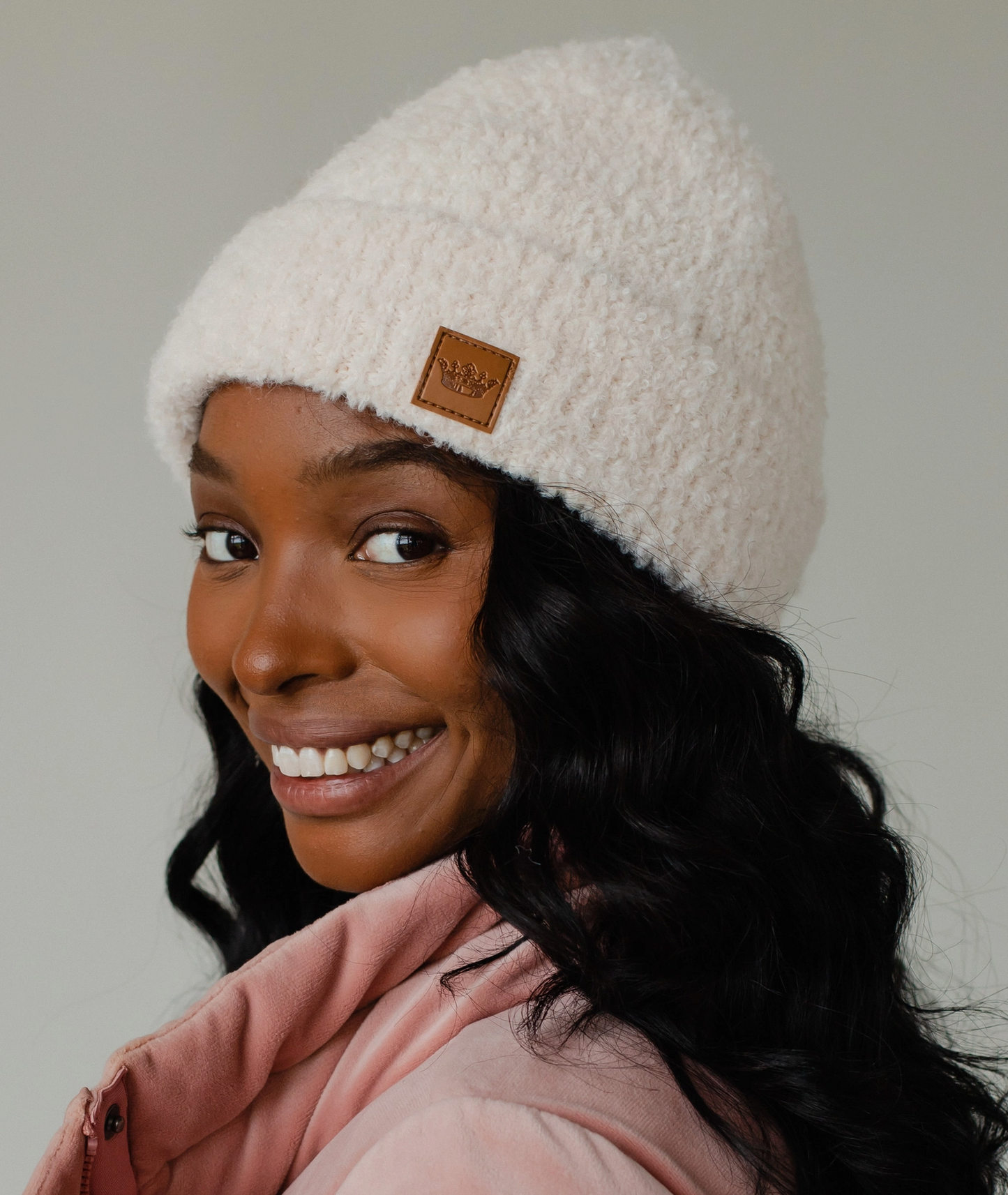 Cream Knit Cuffed Beanie