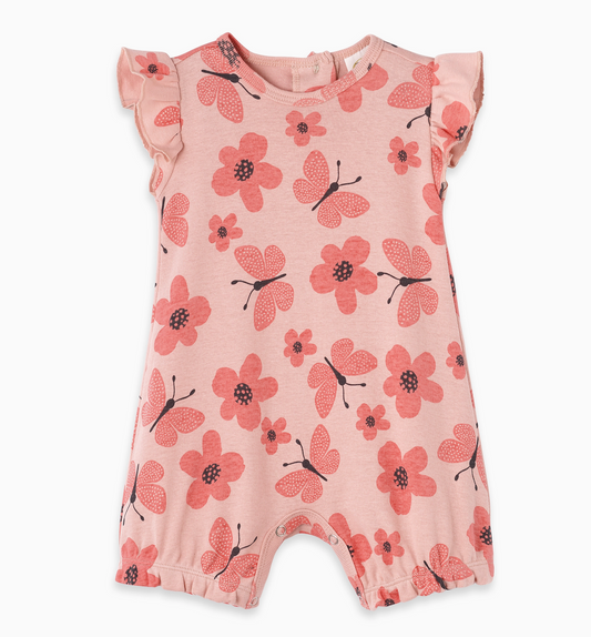 Fluttering Blooms Baby Girl Cotton Romper