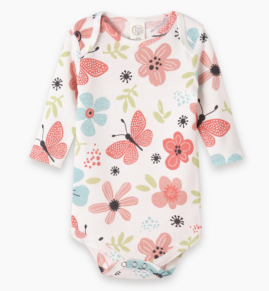 Fluttering Blossoms Baby Girl Cotton Bodysuit