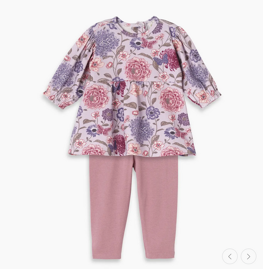Floral Baby Top & Leggings Set – Bamboo Cotton Vintage Bloom