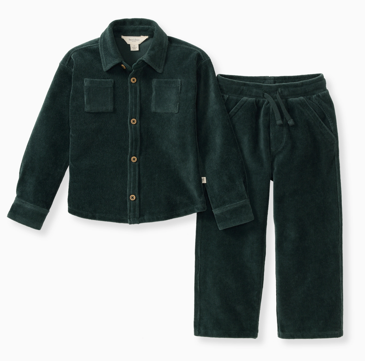 Knit Corduroy Boy Shirt & Pants Set