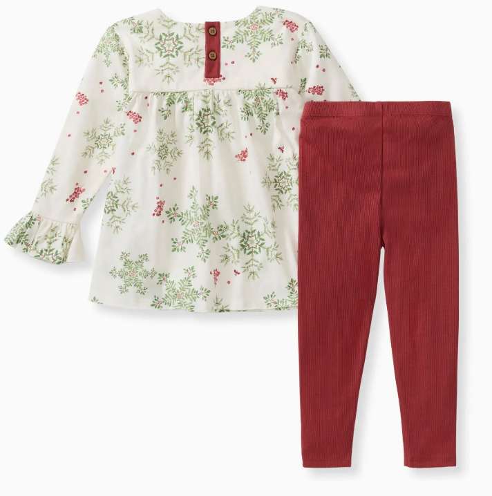 Holiday Snowflakes Organic Tunic & Pants Set