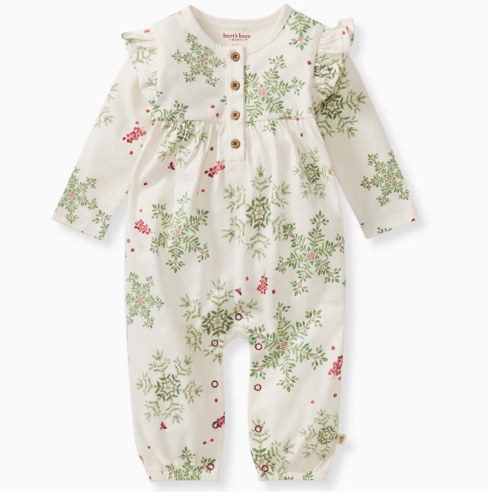 Holiday Snowflakes Baby Girl Jumpsuit