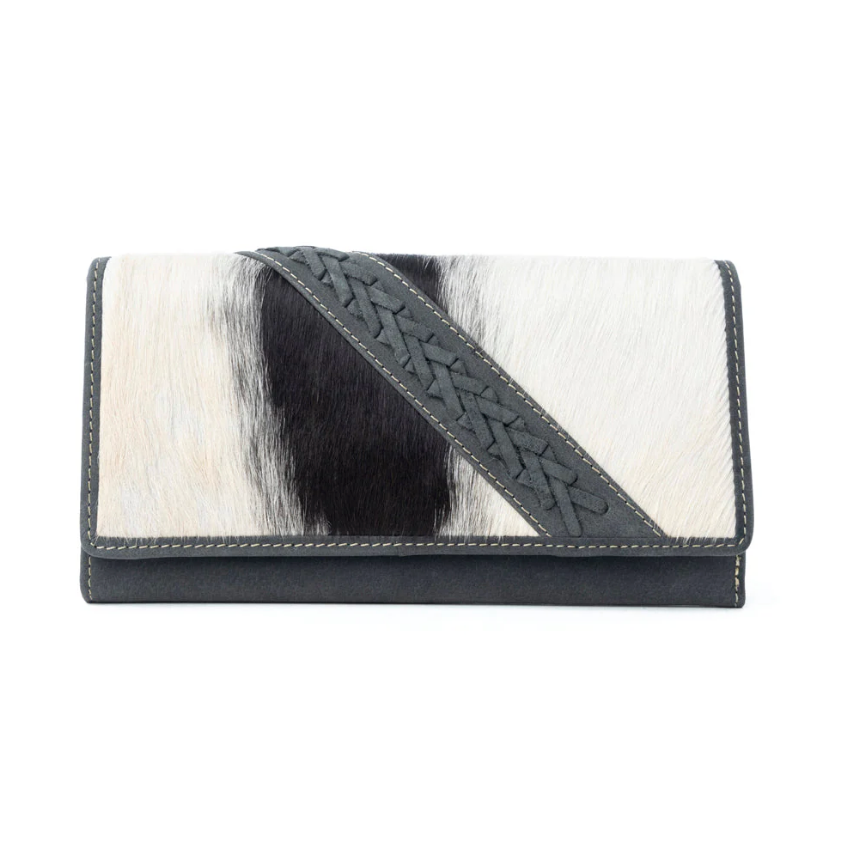 High Noon Eclipse Hairon Leather Wallet in Moonlight Ivory