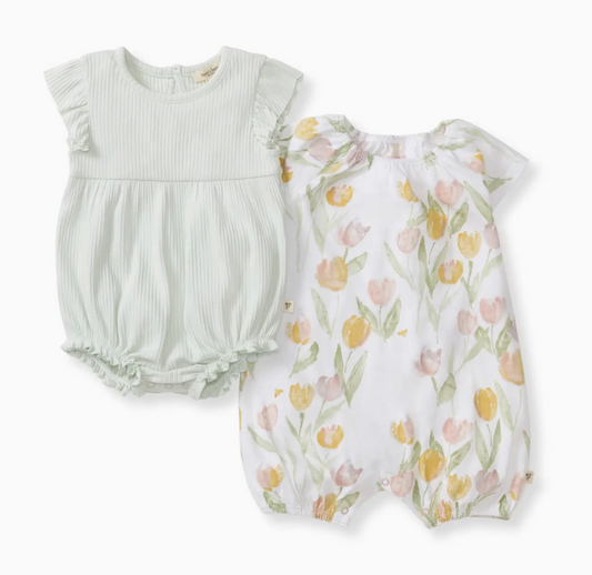 Tulip Field 2 Pack Bubble Romper Set
