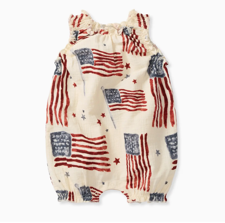 American Flag Baby Girl Bubble Romper