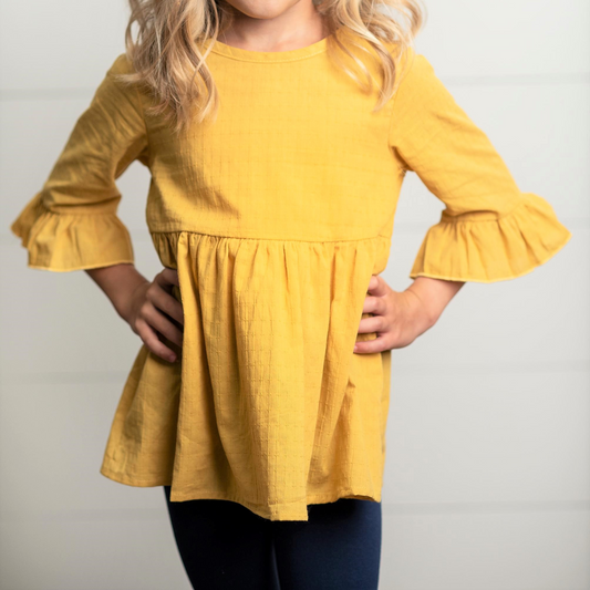 Girls Mustard Long Sleeve Shirt